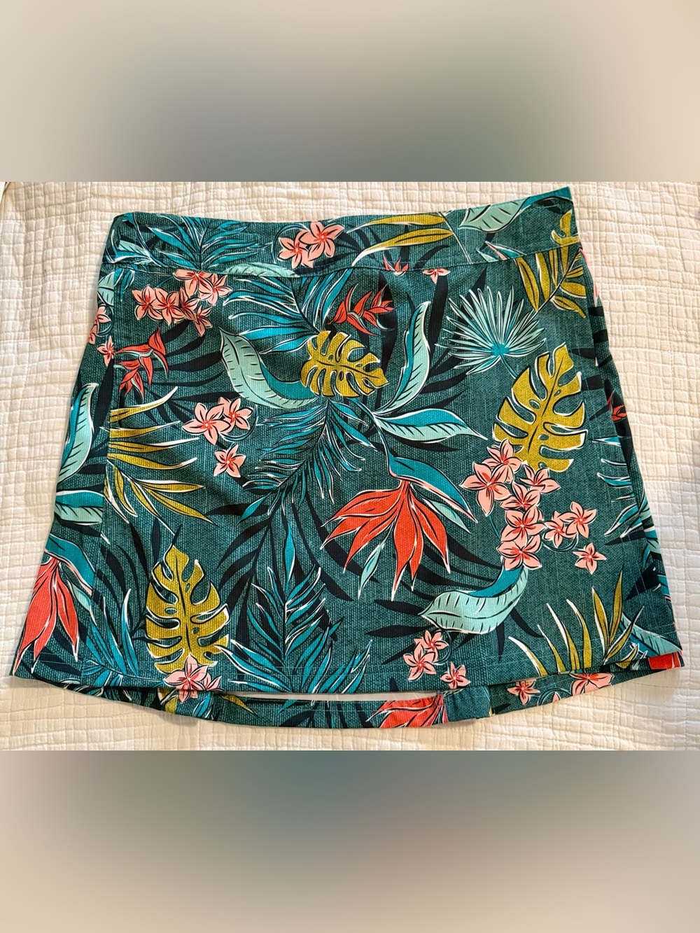 RipSkirt Hawaii Jungle Tropical Wrap Skort Size M Adjustable Waist Travel